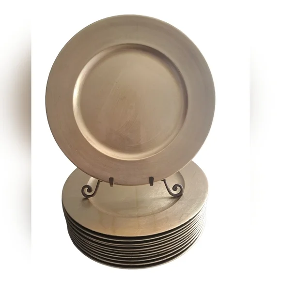 BOWRING tradition gold charger plates lacquered 13" round wedding holiday 12 - Picture 9 of 15